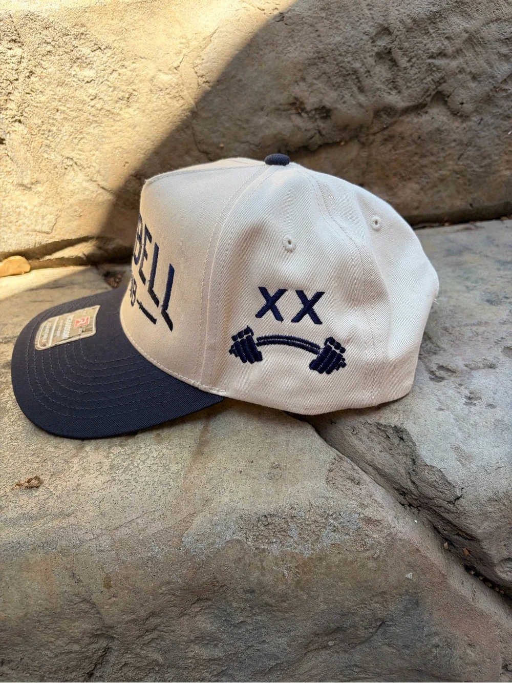 For the gym rats !  New Barbell Club Two-Tone Navy and Cream Snapback Hat